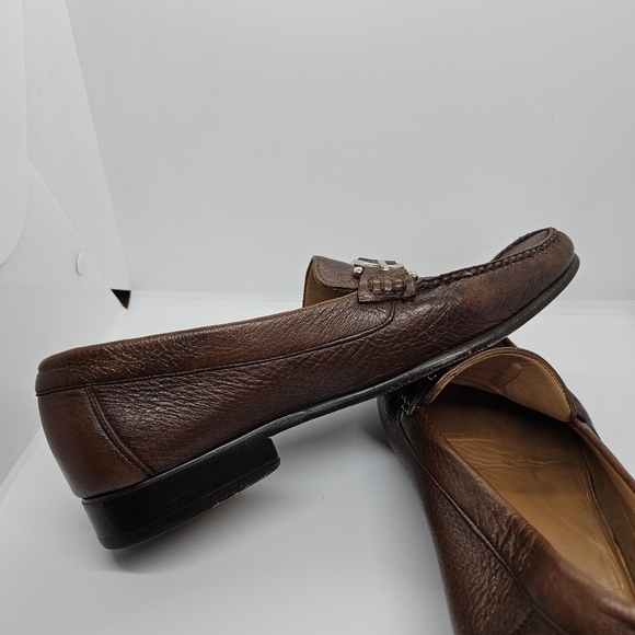 Alan Payne Mario Deerskin Bit Loafers brown 10C - Picture 6 of 10